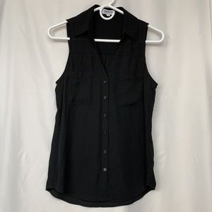 Black Express Sleeveless Portofino Shirt - Size XS